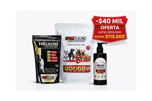 Combo Supdogs 500 gramos + Hígado fortificado + Fish oil
