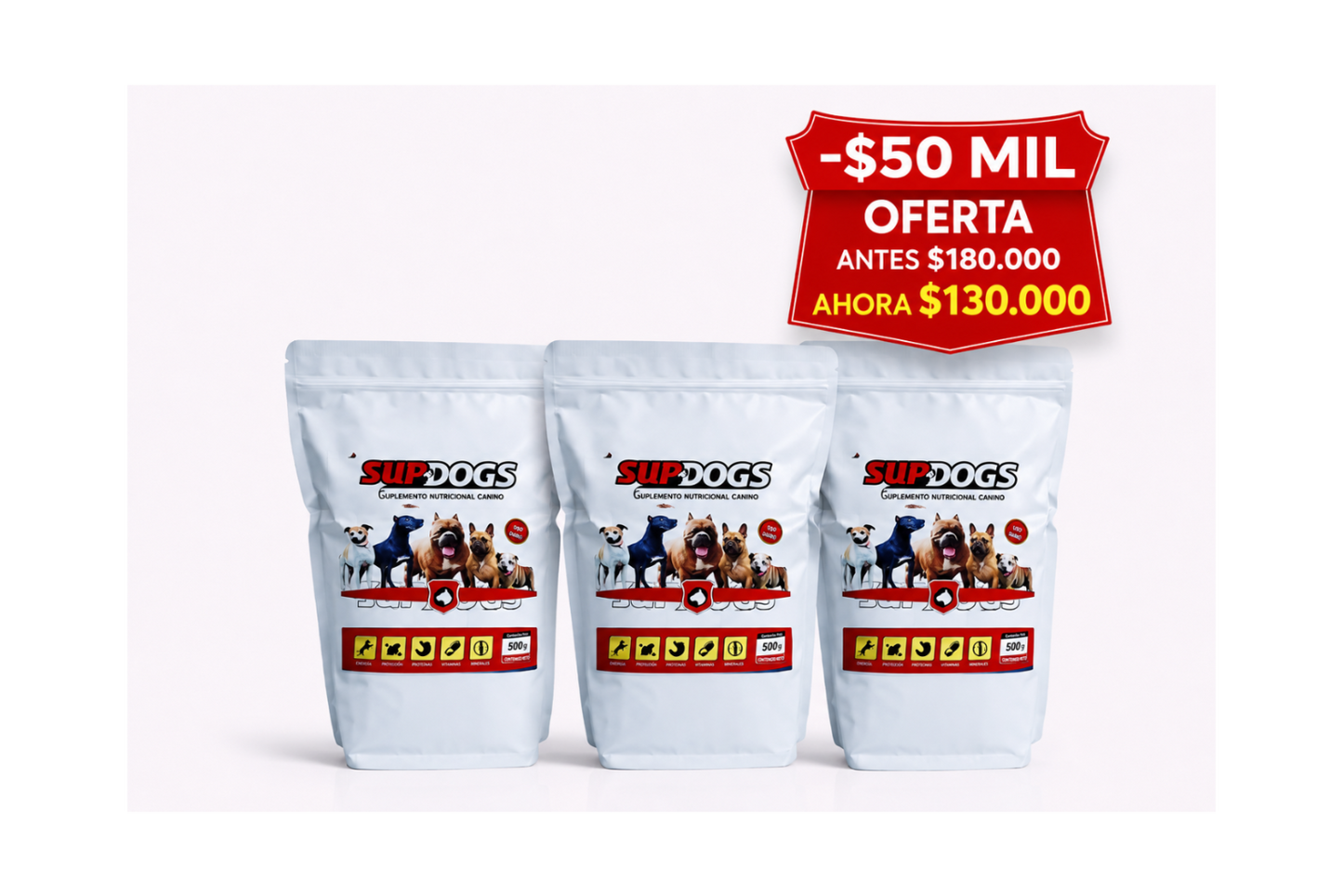 Supdogs x 3 unidades de 500 gramos